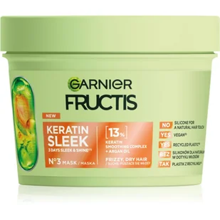 Garnier Fructis Keratin Sleek maska do włosów suchych i puszących się 370ml - Maski do włosów - miniaturka - grafika 1