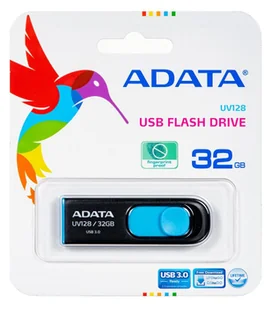ADATA DashDrive UV128 32GB USB Typu-A 3.2 Gen 1 (3.1 Gen 1) Czarny, Niebieski AUV128-32G-RBE - Pendrive - miniaturka - grafika 3