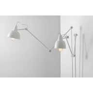 Lampy ścienne - Designerska lampa ścienna Aida - dwa regulowane ramiona, białe klosze - miniaturka - grafika 1