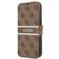 Etui i futerały do telefonów - Guess GUBKP13S4GDBR iPhone 13 mini 5,4" brązowy/brown book 4G Stripe GUE001562-0 - miniaturka - grafika 1