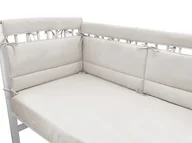 Ochraniacze do łóżeczka - OCHRANIACZ / OSŁONKA NA BARIERKĘ DO ŁÓŻECZKA 140x20 cm BAWEŁNA 100% ROYAL BEŻ - miniaturka - grafika 1