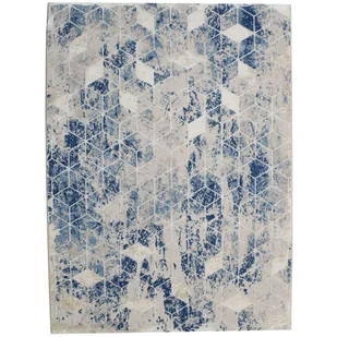 Dywan Astana Heksagon beżowo-niebieski 200 x 280 cm - Dywany - miniaturka - grafika 1