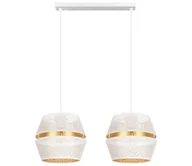 Lampy sufitowe - Żyrandol na lince PARIS 2xE27/60W/230V biały/złoty - miniaturka - grafika 1