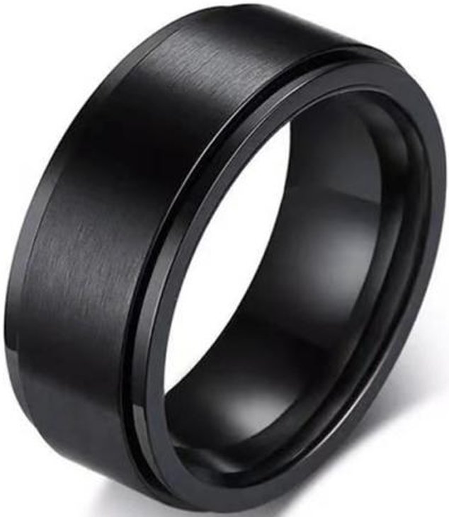 Czarny Pierścień Antystresowy Anxiety Ring ze Stali Chirurgicznej na Stres
