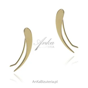 ankabizuteria.pl Kolczyki srebrne pozłacane nausznice - Kolczyki - miniaturka - grafika 1