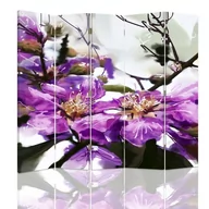 Parawany - Parawan pokojowy FEEBY, Fioletowy kwiat 2, Dwustronny 180x170cm 5-częściowy - miniaturka - grafika 1
