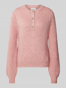 Sweter z dzianiny z okrągłym dekoltem - Swetry damskie - miniaturka - grafika 1