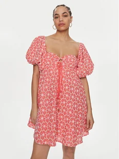 Fracomina Sukienka letnia FS24SD1009W40401 Koralowy Regular Fit - Sukienki - miniaturka - grafika 1