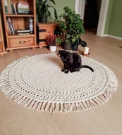 Dywany - Dywan okrągły ze sznurka w stylu boho skandi - naturalny - miniaturka - grafika 1