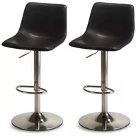 Taborety i hokery - Ibbe Design 2X Obrotowe Stołki Barowe Krzesła Barowe Kuchenne Lukas Z Regulacja Wysokości, Czarny, Sztuczna Skóra , Ze Stabilnym Metalowym Stelażem,.. - miniaturka - grafika 1