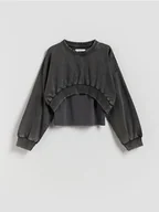 Bluzki dla dziewczynek - Reserved - Bluza z topem - czarny - miniaturka - grafika 1