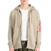 Bluzy męskie - Bluza Alpha Industries Back Print Zip Hoodie 128342679 - beżowa - miniaturka - grafika 1