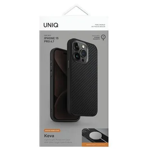 UNIQ etui Keva iPhone 15 Pro Max 6.7" Magclick Charging czarny/carbon black - Etui i futerały do telefonów - miniaturka - grafika 19
