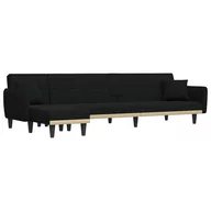 Narożniki - Sofa rozkładana L, czarna, 275x140x70 cm, tkanina - miniaturka - grafika 1