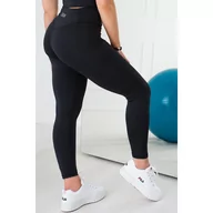 Spodnie sportowe damskie - Czarne legginsy damskie z wysokim stanem Be Stronger ultra soft - miniaturka - grafika 1