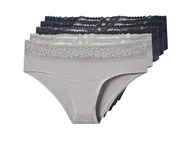 Majtki damskie - esmara® Majtki hipstery damskie z bawełną, 5 par (Granatowy/szary, S(36/38)) - miniaturka - grafika 1