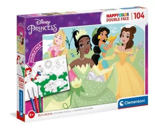 Clementoni Puzzle 104 happy color Księżniczki 25714 - - Puzzle - miniaturka - grafika 1