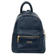 Torebki damskie - Plecak Skórzany Vezze Pulito Oro Granatowy - miniaturka - grafika 1