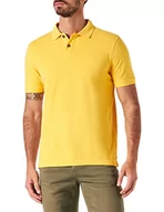 Koszulki męskie - camel active Męska koszulka polo z krótkim rękawem z czystej bawełny, żółty, XL - miniaturka - grafika 1