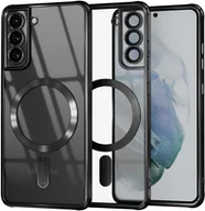 Etui i futerały do telefonów - Etui Supero Magnetyczne TPU Plating do Samsung Galaxy S21 5G, przezroczyste z czarną ramką - miniaturka - grafika 1