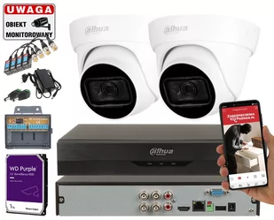 2 kamery analogowe z rejestratorem Dahua HAC-HDW1800TL-A-0280B 8MPx Wizsense Mikrofon - Zestawy do monitoringu - miniaturka - grafika 1