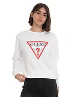 Swetry damskie - GUESS Guess Cn Original Fleece sweter damski, Czysta biała, XS - miniaturka - grafika 1