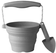 Zabawki AGD - Funkit World Funkit world - Silikonowe Wiaderko z Łopatką Scrunch  -  Ciemny Szary - miniaturka - grafika 1