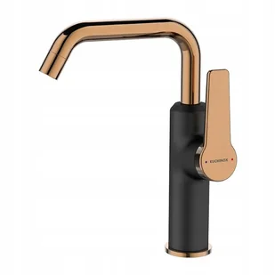 Kuchinox Bateria zlewozmywakowa niska ALANIS BQI_825D czarna różowe złoto - Baterie kuchenne - miniaturka - grafika 4