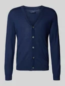 Swetry męskie - Kurtka z dzianiny z dekoltem w serek - miniaturka - grafika 1