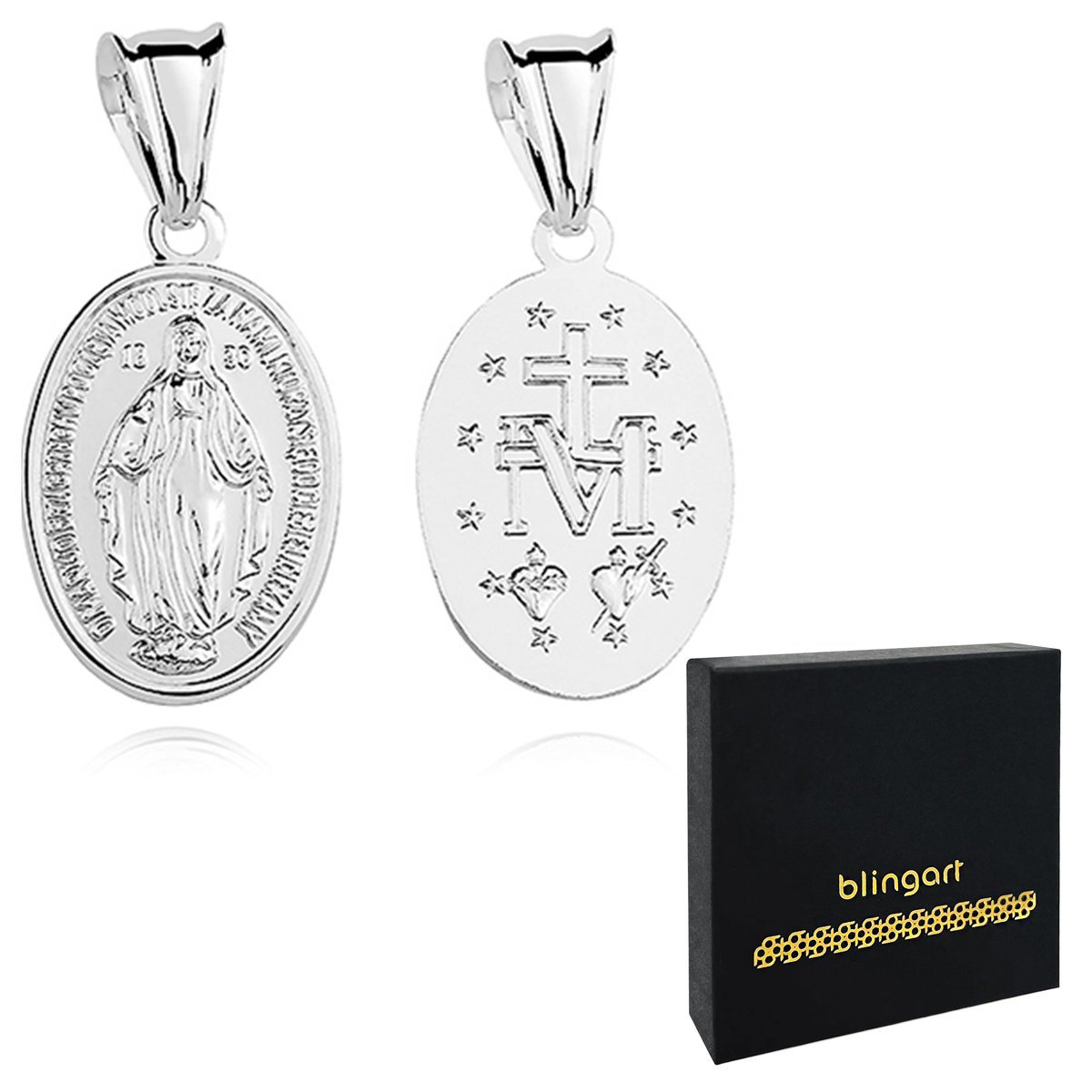 Medalik srebrny CUDOWNY dwustronny pozłacany srebr