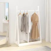 Wieszaki i stojaki - Vidaxl Wieszak Na Ubrania, Biały, 100X45X150 Cm, Lite Drewno Sosnowe - miniaturka - grafika 1