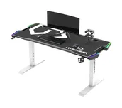 Biurka gamingowe - Ultradesk FORCE 166cm Regulacja wysokości Biały - miniaturka - grafika 1