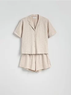 Reserved - Dwuczęściowa bawełniana piżama - kremowy - Moda i Uroda OUTLET - miniaturka - grafika 1