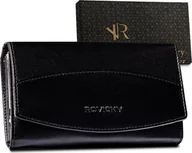 Portfele - Rovicky Skórzany portfel damski z tłoczoną klapą Rovicky NoSize - miniaturka - grafika 1