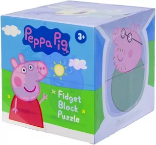 Peppa Pig Świnka Puzzle z klocków kostka 7x7cm - Klocki - miniaturka - grafika 1