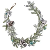 Ozdoby bożonarodzeniowe - Świąteczna girlanda 150 cm zielono-srebrna LLEIDA! - miniaturka - grafika 1