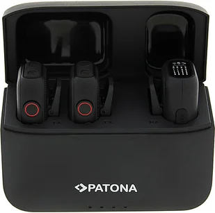 PATONA Premium Bezprzewodowy system mikrofonowy do smartfonów i kamer cyfrowych z etui ładującym (9877) -  Raty - Akcesoria fotograficzne - miniaturka - grafika 1