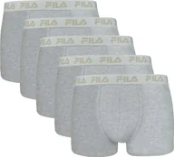 Majtki męskie - Bokserki męskie FILA, 5-pak - logo w pasie, miejskie, bawełna stretch, gładkie szare L - miniaturka - grafika 1