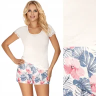 Piżamy damskie - Piżama damska z wiskozy DONNA Mila 1/2 ekru M 38 - miniaturka - grafika 1