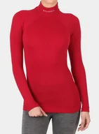 Bluzy sportowe damskie - Bluza termoaktywna damska Brubeck Extreme Wool Sweatshirt - rasp - miniaturka - grafika 1