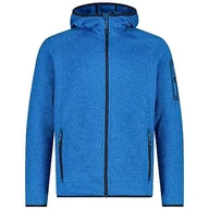 Kurtki męskie - CMP męska kurtka Knit-Tech ze stałym kapturem, River-Petrol, 56 - miniaturka - grafika 1