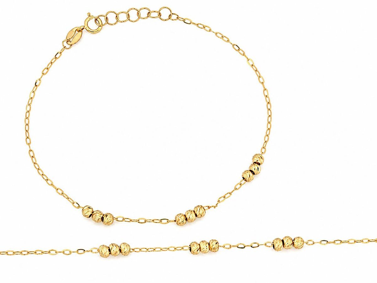 Bransoleta złota Au 585 z diamentowanymi kulkami BR7853C
