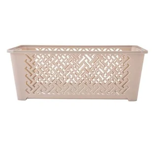Koszyk plastikowy 29,5 x 20 x 11 cm beżowy - Pudła i pojemniki do przechowywania - miniaturka - grafika 1