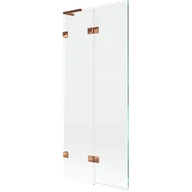 Parawany nawannowe - Mexen Lunar L parawan nawannowy 2-skrzydłowy lewy 80 x 150 cm, transparent, różowe złoto - 897L-080-100-60-00-L - miniaturka - grafika 1