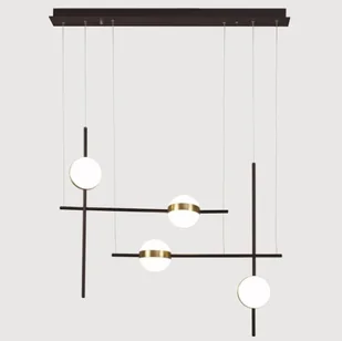 Geometryczna wisząca lampa Cuba z mlecznymi kloszami LED - Lampy sufitowe - miniaturka - grafika 1