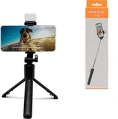 Selfie stick - Ecobox Uchwyt Do Telefonu Selfie Statyw + Pilot Bluetooth + Led - miniaturka - grafika 1