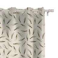 Zasłony - Zasłona WINTER wzór BN45 | Sosnowe igły na beżowym tle 150 x 200 cm tkanina zaciemniająca - miniaturka - grafika 1