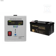 Zasilacze awaryjne UPS - Volt Polska Zasilacz awaryjny SINUS PRO 500 E 12/230V (350/500W) + Akumulator AGM 12V 200 Ah - miniaturka - grafika 1