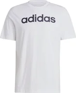 Koszulki męskie - Koszulka męska adidas Essentials Single Jersey Linear Embroidered Logo Tee biała IC9276-XL - miniaturka - grafika 1