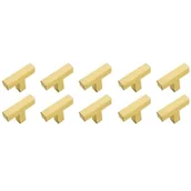 Zawiasy, okucia i inne akcesoria - Zestaw 10 uchwytów do szafek kuchennych ze stali nierdzewnej, kwadratowe, z jednym otworem, długość 50 mm, szczotkowane złoto - miniaturka - grafika 1